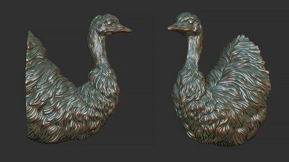 emu avestruz fracasso animais pássaro animal cabeça decoração imprimível pingentes esculturas arte 3d print model - Mito3D