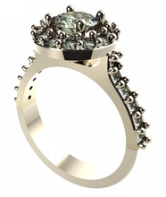 enagement ring gold white diamond bridals bridal 3d print model - Mito3D