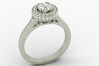 lindo anel de noivado exploradora diamantes jóias bonita 3d modelo ouro 3d print model - Mito3D