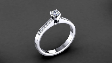 impegno chanel anello di fidanzamento gemma la pietra oro argento disco platino poli obj stl stampa stampabile prototipazione collezione diamante gioiello gioielli matrimonio 3d print model - Mito3D