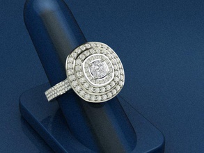 el compromiso del diamante hermoso anillo la joyería de piedra oro plata 3d print model - Mito3D