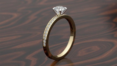compromiso pavimentar anillo 3d impresión modelo in anillos 3dexport brillante cortar diamante joya oro cabeza joyería imprimible libra esterlina color 3d print model - Mito3D