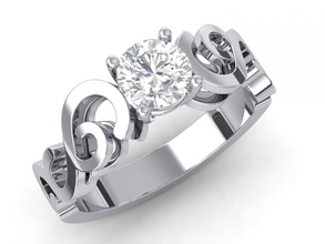 engagement ring diamond stone gem gold wedding 3d print model - Mito3D