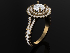 compromiso anillo 3d impresión modelo in anillos 3dexport diamante roca oro desigh 3d print model - Mito3D