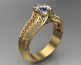 bague de fiançailles l'anneau bijoux en filigrane la mode 3d print model - Mito3D