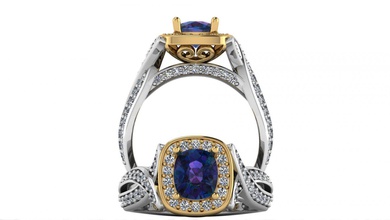 anillo de compromiso 001 la joyería joya jewells el diamante cnc oro plata colgante 3dprint imprimible princesa corte platino engagementring gem príncipe ruby los diamantes 3d print model - Mito3D