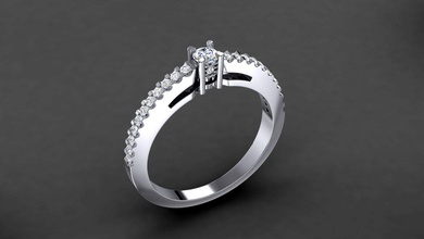 compromiso anillo 3 mm diamante 3d impresión modelo in anillos 3dexport joya roca oro plata platino diente obj stl imprimible prototipos colección joyería boda 3d print model - Mito3D