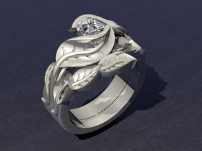 bague de fiançailles bande l'anneau l'engagement correspondance la 3d bijoux imprimable modèle or d'argent le diamant gem ronde 3d print model - Mito3D