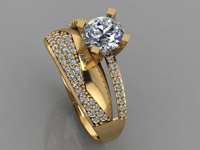 engagement ring diamond wedding 3d print model - Mito3D