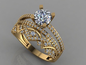 fidanzamento squillare diamante 3d stampa modello in anelli 3dexport nozze 3d print model - Mito3D