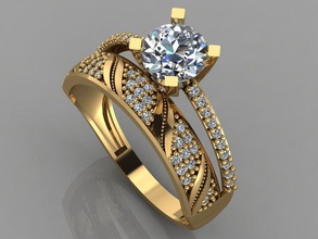 compromiso anillo diamante 3d impresión modelo in anillos 3dexport boda 3d print model - Mito3D