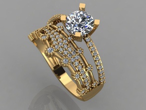 engagement ring diamond jewelry wedding 3d print model - Mito3D