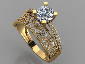 Verlobungsring Diamant engagement ring diamond Hochzeit Schmuck 3d print model - Mito3D