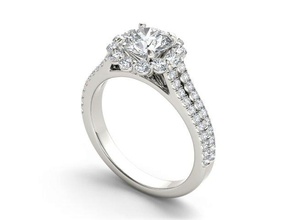 Engagement Ring Diamant Gold Schmuck schick 3d 3d print model - Mito3D