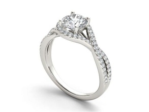 compromiso anillo diamante lujoso oro joyería joya 3d print model - Mito3D