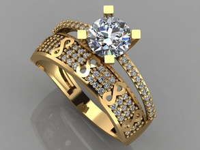 engagement ring diamant 3d drucken modell ringe 3dexport hochzeit schmuck 3d print model - Mito3D
