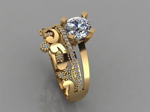 compromiso anillo diamante 3d impresión modelo in anillos 3dexport boda joyería joya 3d print model - Mito3D