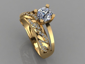 anello di fidanzamento con diamante matrimonio 3d print model - Mito3D
