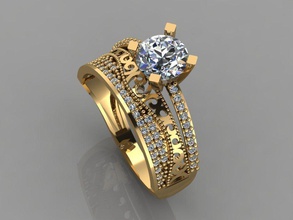 anel de noivado diamante o engajamento casamento 3d print model - Mito3D