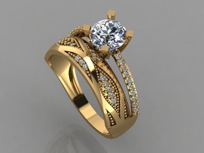 anello di fidanzamento con diamante gioielli matrimonio 3d print model - Mito3D