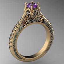 bague de fiançailles détail élevé bijoux l'engagement le diamant imprimable haut l'anneau les anneaux cad mariage pierres précieuses brillant 3dm stl max exclusif la mode or rhiho cnc 3d print model - Mito3D