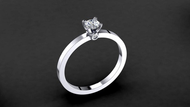 engagement ring model 005 gem stone gold silver platinum prong obj stl print printable prototyping collection diamond jewel jewelry jewellery wedding 3d print model - Mito3D
