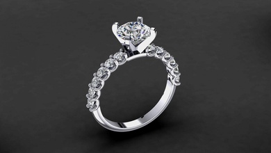 engagement ring model 006 gem stone gold silver platinum prong obj stl print printable prototyping collection diamond jewel jewelry jewellery wedding 3d print model - Mito3D