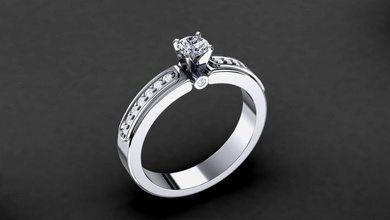 engagement ring model 007 gem stone gold silver platinum prong obj stl print printable prototyping collection diamond jewel jewelry jewellery wedding 3d print model - Mito3D