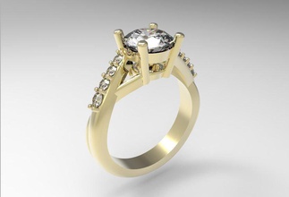 engagement ring 3d print model in rings 3dexport jewelry jewellry printable gold silver diamond gem wax printing milling jewel jewellery 3d print model - Mito3D