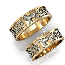 bagues de fiançailles lion lionne imprimable le diamant bijoux les anneaux l'engagement cad mariage pierres précieuses brillant exclusif la mode or rhiho cnc 3d print model - Mito3D