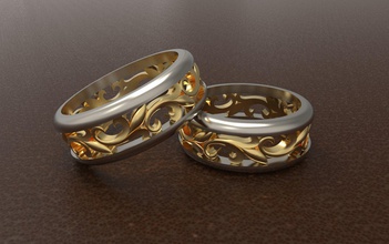 anéis de noivado ouro o engajamento padrão 14k 18k prata 925 casado 3d print model - Mito3D