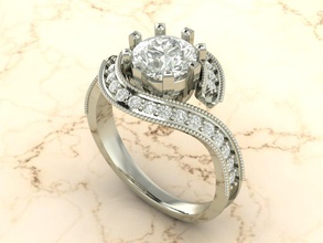 engagemnet anillo compromiso el diamante twosisde la joyería desigh 3d print model - Mito3D