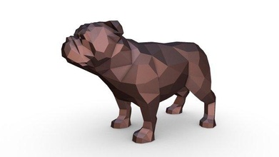 ingilizce bulldog şekil 3dprinted 3dprinting 3d Sanat hediye Yazdır düşük poli 3dprint hayvan dekor iç minyatürler heykel oyuncak köpek memeli 3d print model - Mito3D