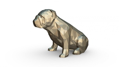 ingilizce bulldog şekil 3d yazdır model in hayvanlar 3dexport sanat takı düşük poli 3dprint hayvan dekor heykelcik iç minyatürler heykel oyuncak karikatür kağıt işi japon katlama sanatı köpek memeli 3d print model - Mito3D