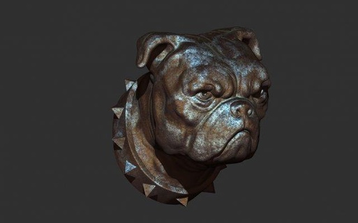 Inglese bulldog testa scultura cane testa fantoccio Inglese bulldog animale scultura decorativo figurina arte miniature figurine 3d print model - Mito3D