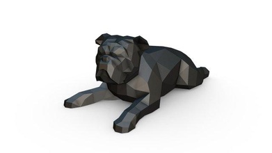 english bulldog lying 3dprinted 3dprinting 3d art gift lowpoly 3dprint animal decor interior miniatures sculpture statue toy dog mammal 3d print model - Mito3D