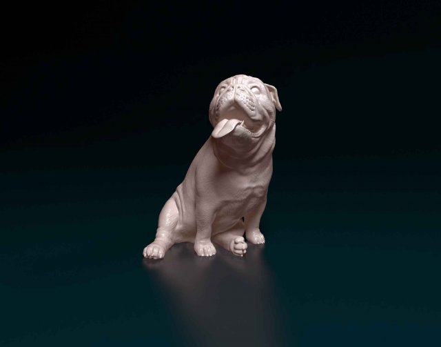 english bulldog tongue 3d print model in figurines 3dexport animal printready stl obj dog 3D print model - Mito3D