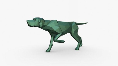 Anglais aiguille 3dprinted 3dprinting 3d art cadeau lowpoly 3dprint animal décor intérieur miniatures sculpture statue jouet chien mammifère 3d print model - Mito3D