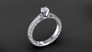 inciso mikropave anello di fidanzamento gemma la pietra oro argento disco platino poli obj stl stampa stampabile prototipazione collezione diamante gioiello gioielli matrimonio 3d print model - Mito3D