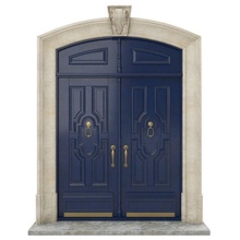 entrance classic door 27 3d model in 3dexport paint wood brass arch street house metal glass stone transom architecture cottage 3d print model - Mito3D