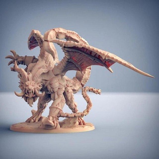 epic boss ashen manticore ready print sculpture fantasy space dnd pathfinder miniatures figurines dragon dark fantasy-character art legendry knight game monster soul animals 3d print model - Mito3D