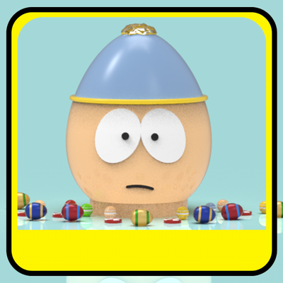 eric cartman piggy bank or easter egg 3d print model in toys 3dexport easteregg easter-eggs eggs pascua candy candybar candybox box container candies gift southpark 3d print model - Mito3D
