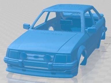 escolta mk 3 xr3 1983 imprimible cuerpo coche vehiculo 3d impresión modelo automotor espacio scalextric Tamiya rc miniz pasatiempo micro 3d print model - Mito3D