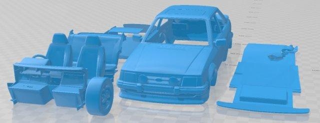 escorte mk 3 xr3 1983 imprimable voiture 3d impression modèle in automobile 3dexport fente scalextric tamiya rc miniz loisir micro 3d print model - Mito3D