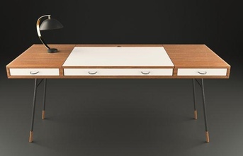 escritorio cupertino livre 3d modelo in escrivaninha 3dexport estúdio luminária madeira executivo tabela trabalhos mesa iluminação 3d print model - Mito3D