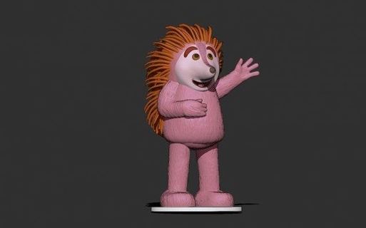 espinete 3d print model monsters & creatures sesame street hedgehog figure cartoon pink 3d print model - Mito3D