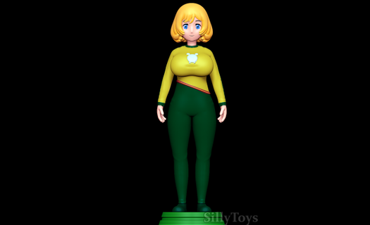 jaune tenue immoral guilde femme anime femelle épais blond contrôle pensée 3d print model - Mito3D