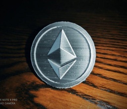 ethereum coin eth crypto cryptocurrency crypto-coin inflation deflation dollar gold 3d print model - Mito3D
