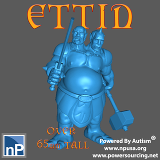 ettin - two-headed ogre free monsters & creatures giant creature monster rpg fantasy warhammer pathfinder dnd dungeons dragons 3d print model - Mito3D