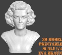 eva braun buste stl 3d impression modèle in femme 3dexport évaluation adolf hitler nazi 3d print model - Mito3D